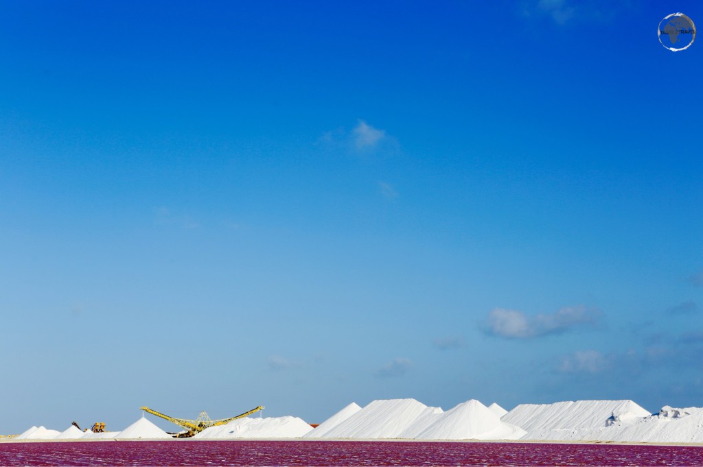 Salt piles at the Cargill salt mine.