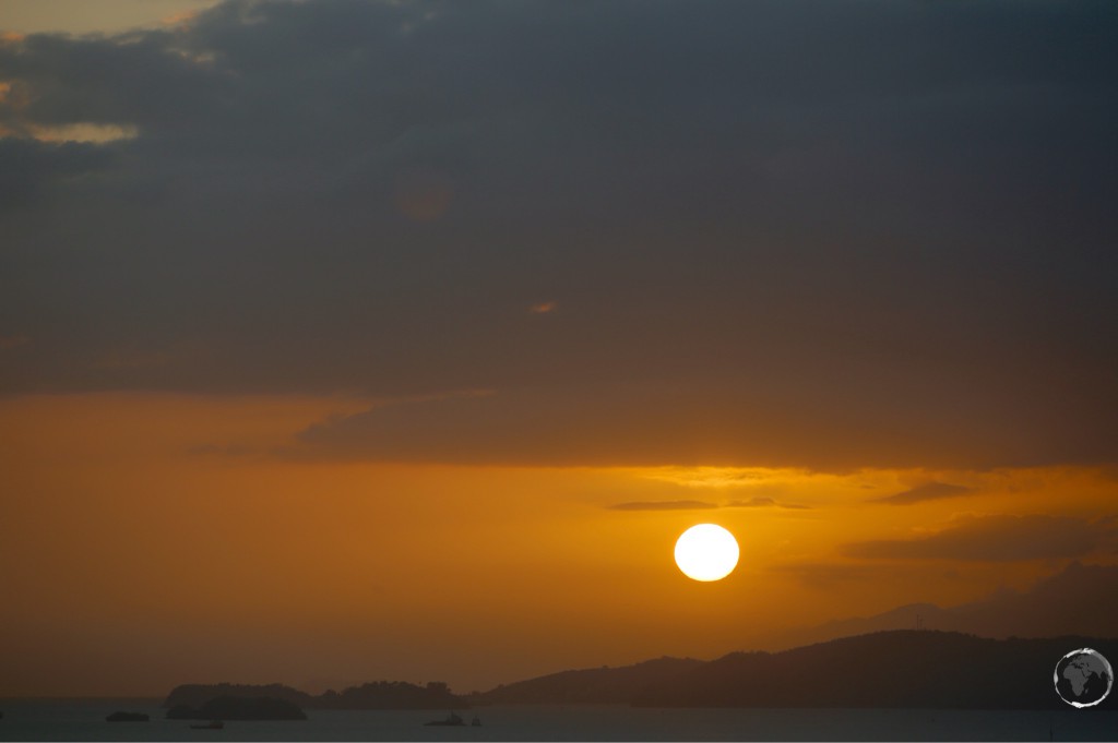 Sunset over Port of Spain, the capital of Trinidad.