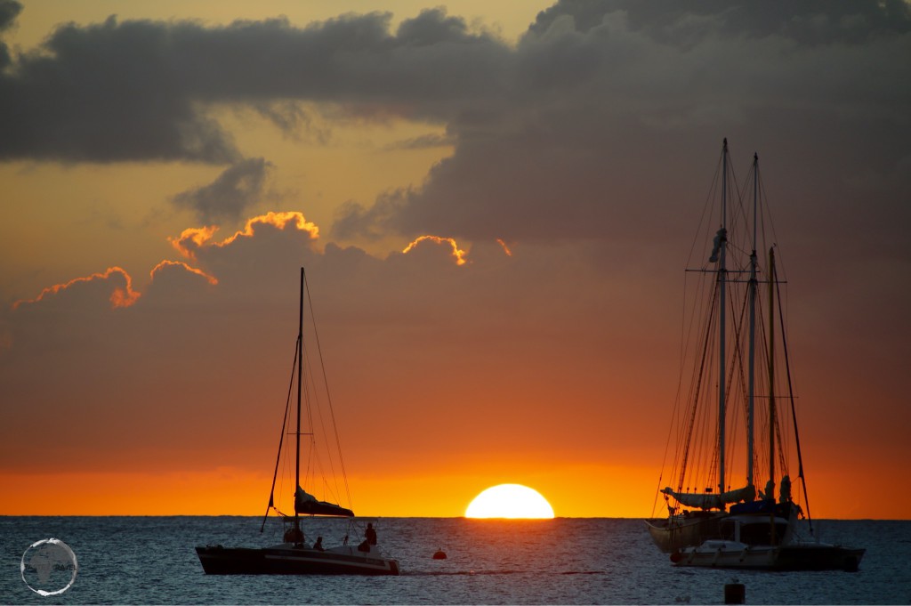 Sunset on the west coast of Barbados.