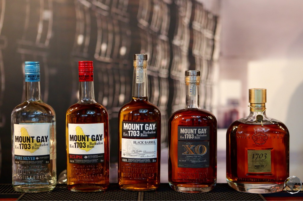 Mount Gay rum product range.
