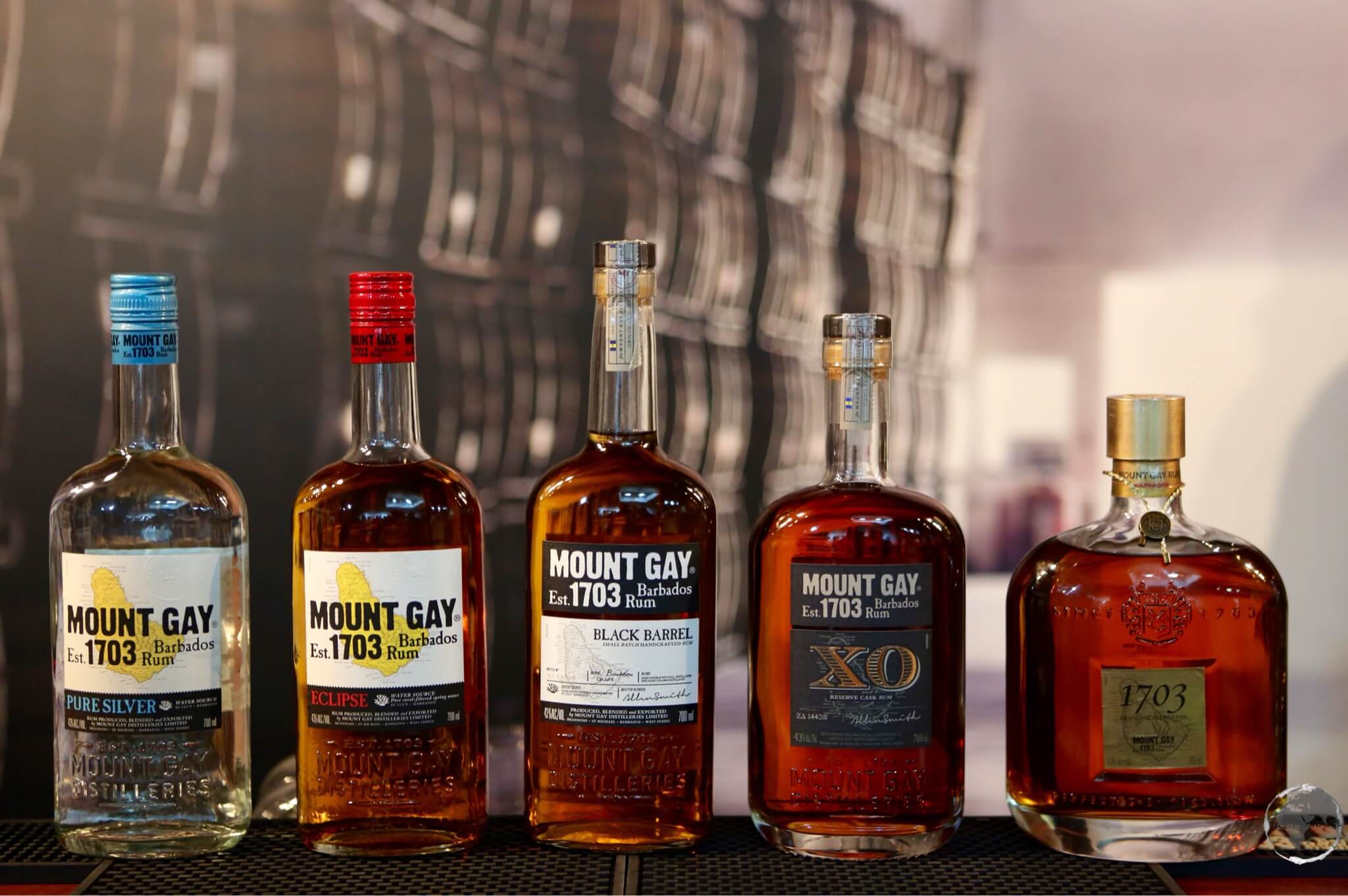 Mount Gay rum selection, Barbados.
