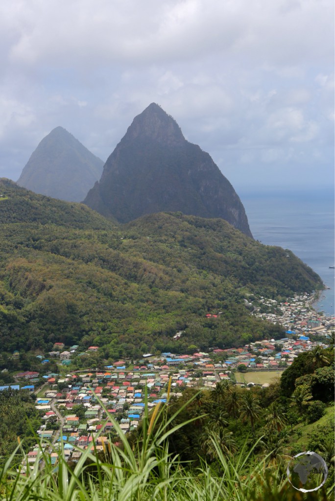View of Soufrière with the Pitons.