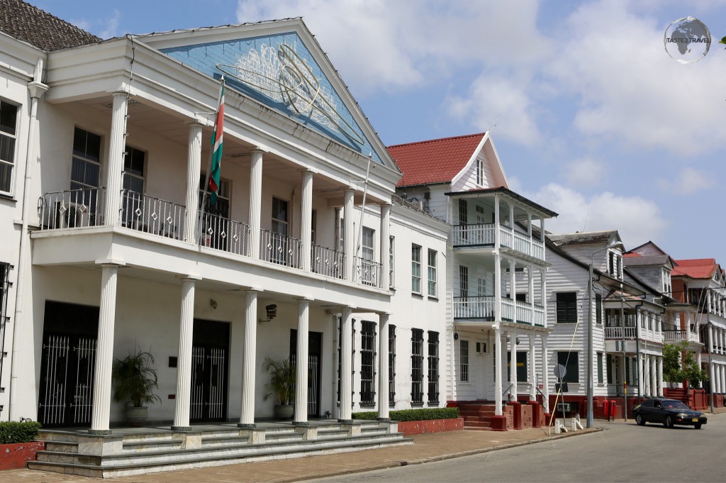 Dutch colonial buildings in Paramaribo, a UNESCO World Heritage Site.