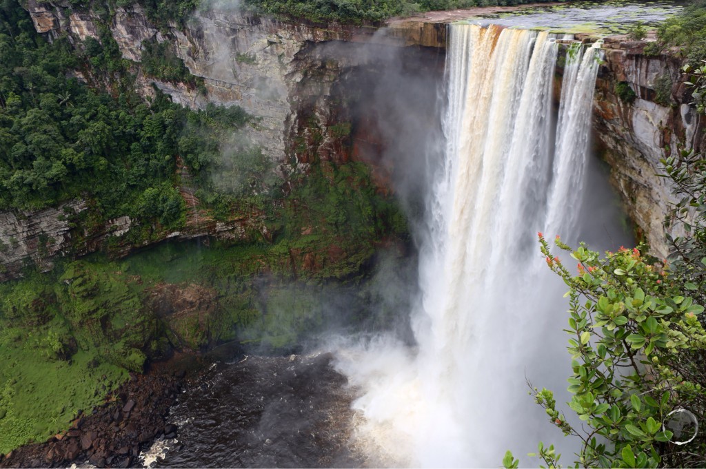 The majestic Kaieteur Falls are located in the remote rainforest of Guyana.