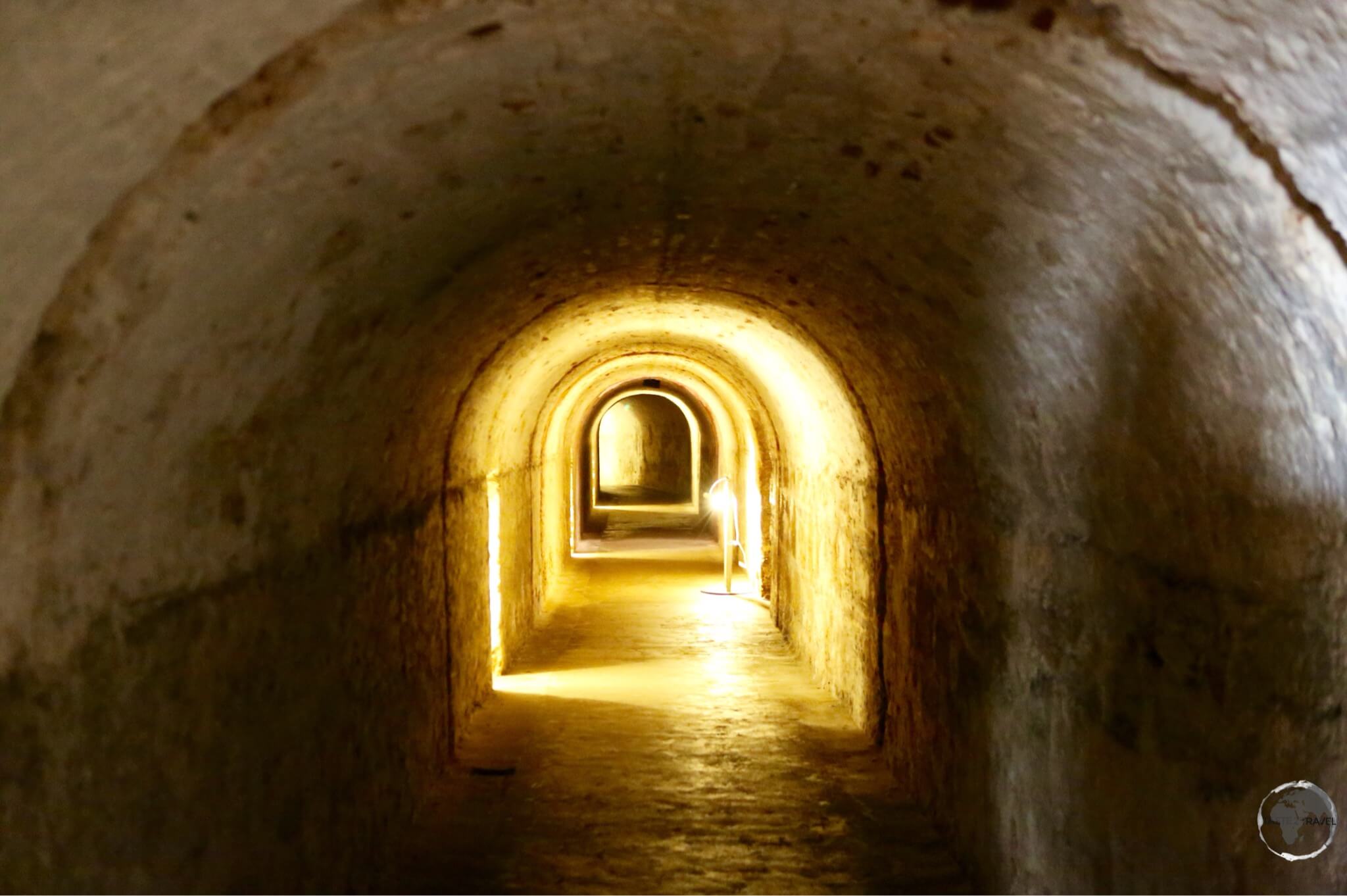 Inside one of the tunnels underneath San Christobal fort in San Juan.