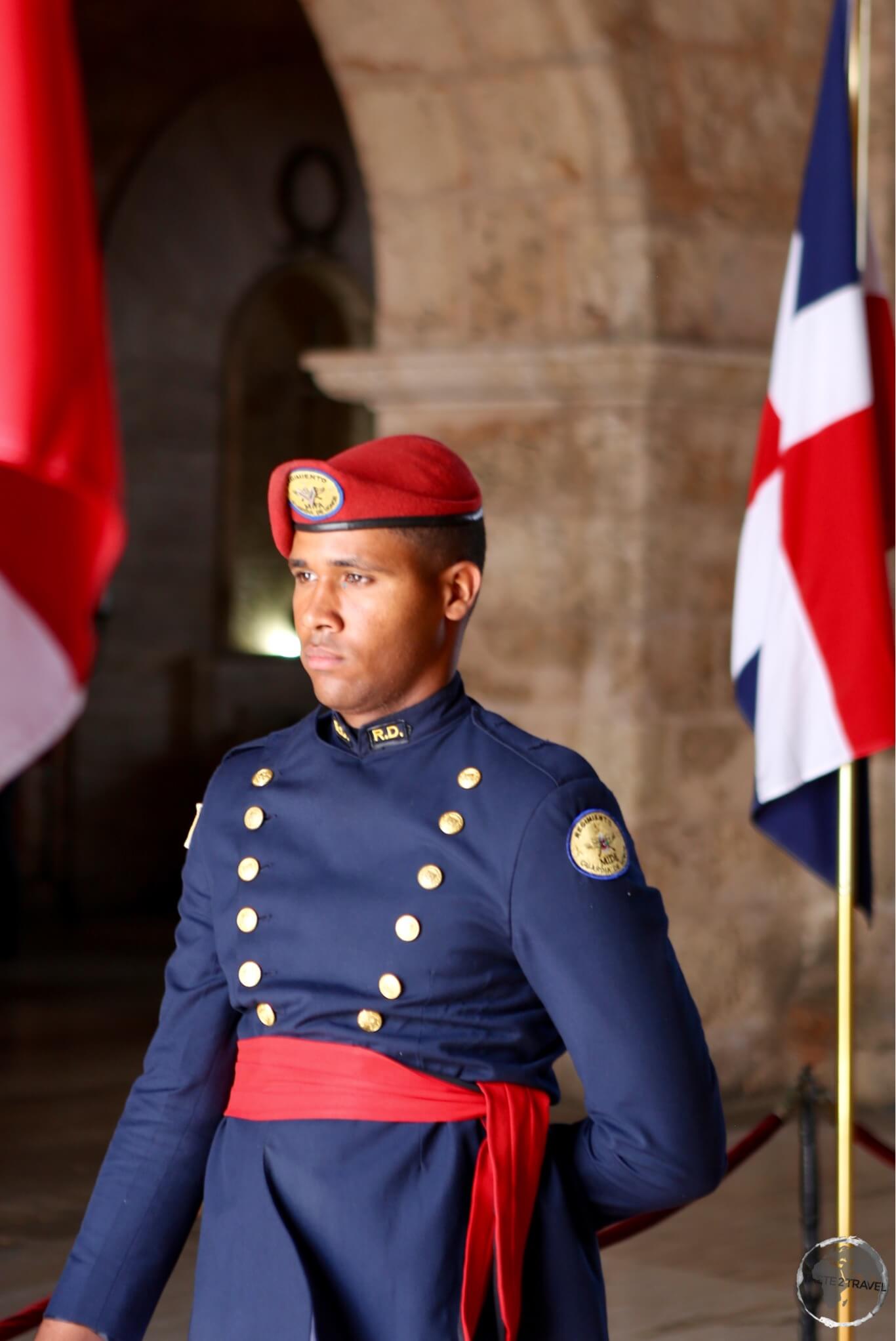 A guard at the National Pantheon in Santo Domingo.
