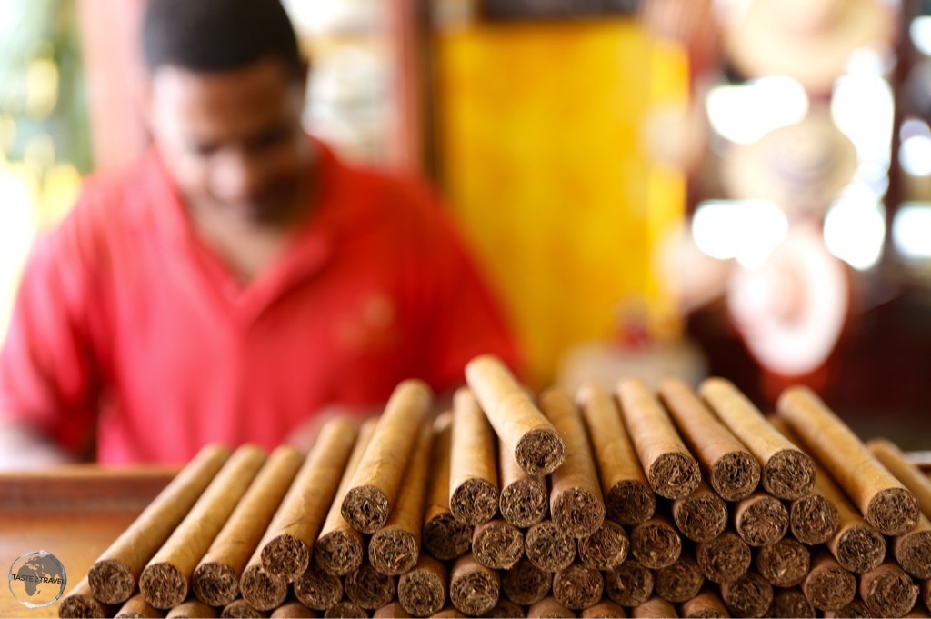 Freshly rolled cigars at Boutique del Fumador.