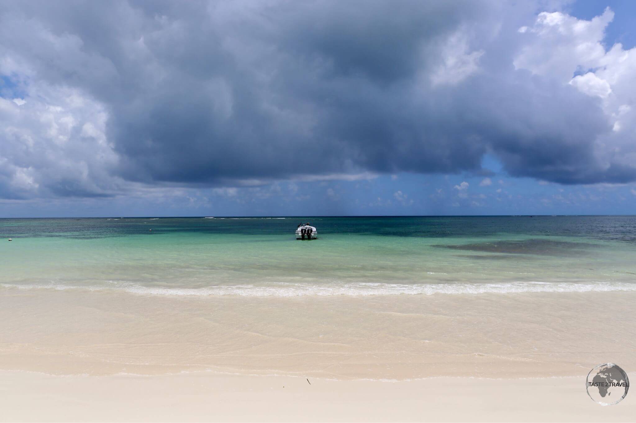 Stormy skies over the beach at Las Terrenas, which lies on the north-east coast of the Dominican Republic.