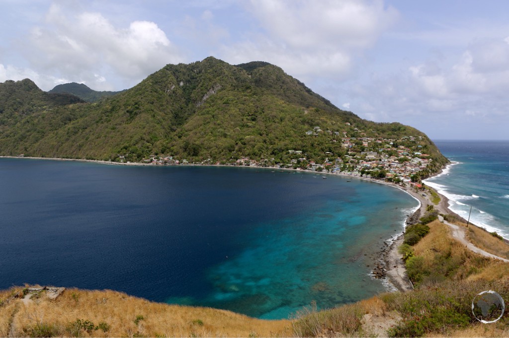 The view of the southern part of Dominica from Scotts Head.