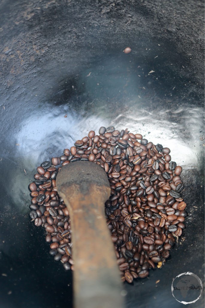 Roasting coffee in the Blue Mountains.