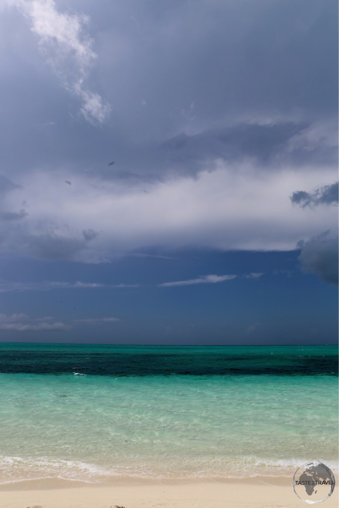 Story skies over Stormy skies over ‘The Bight’, one of the best beaches on Provo island.
