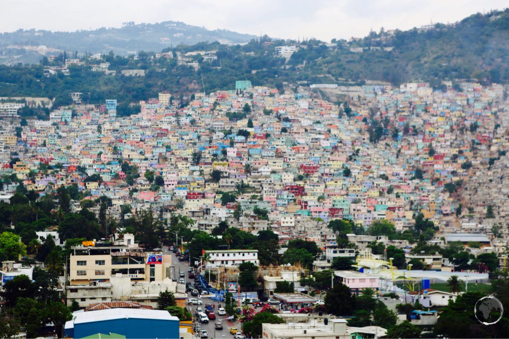 View of slum housing from Pétion-ville, Port-au-Prince.