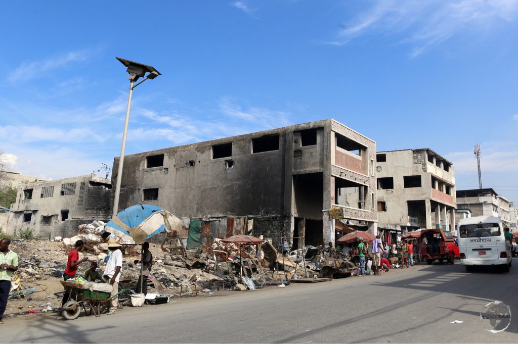 Downtown Port-au-Prince, destroyed in 2010 by a powerful earthquake
