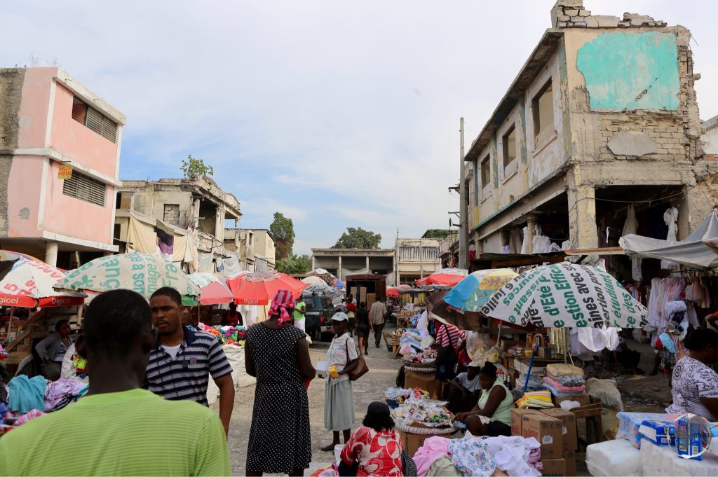 Typical street scene in downtown Port-au-Prince.