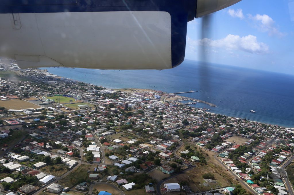 View of Basseterre from my Winair flight to St. Martin.