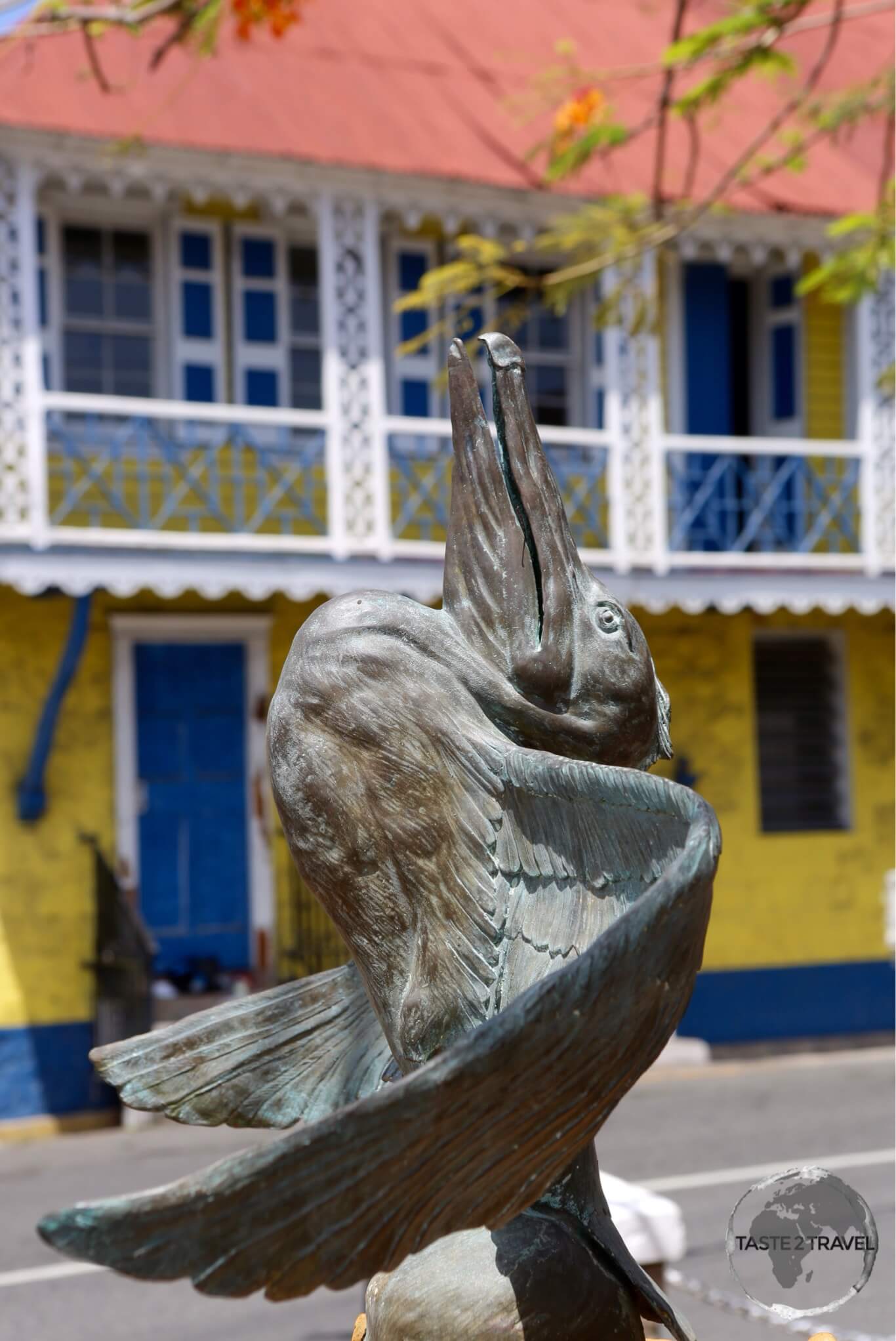 Memorial Square in Charlestown, the charming capital of Nevis.