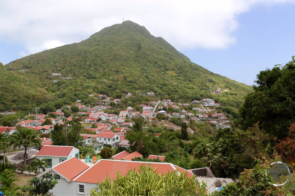 View of Windwardside with Mount Scenery
