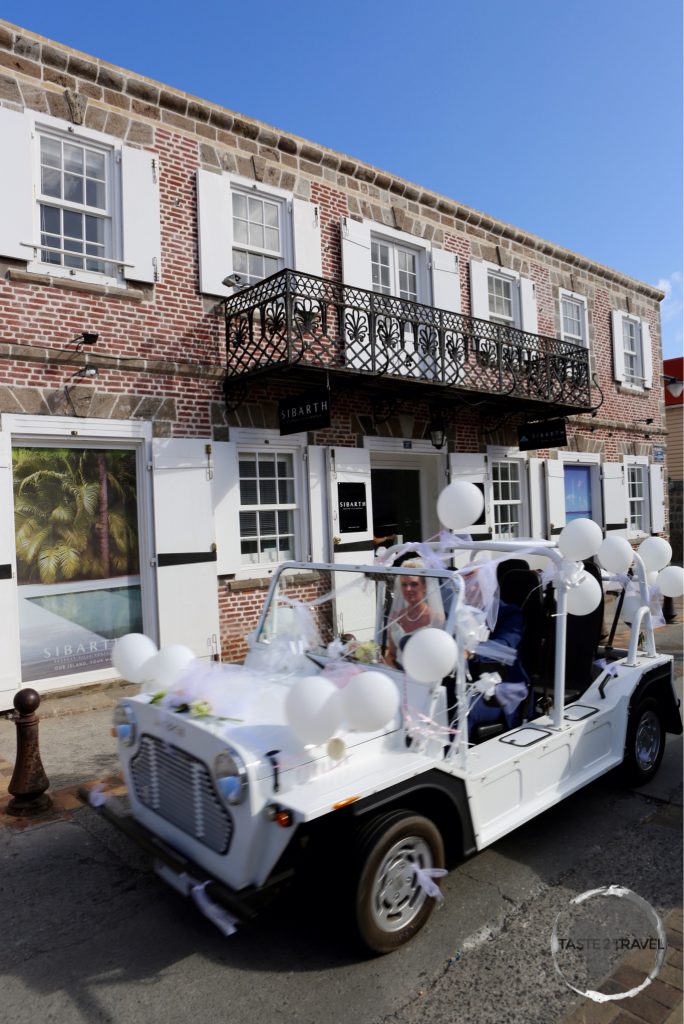 Wedding parade along ‘Rue du Centenaire’ in Gustavia.