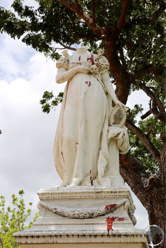 Vandalised statue of Martinique-born Empress Josephine, the wife of Napoleon Bonaparte