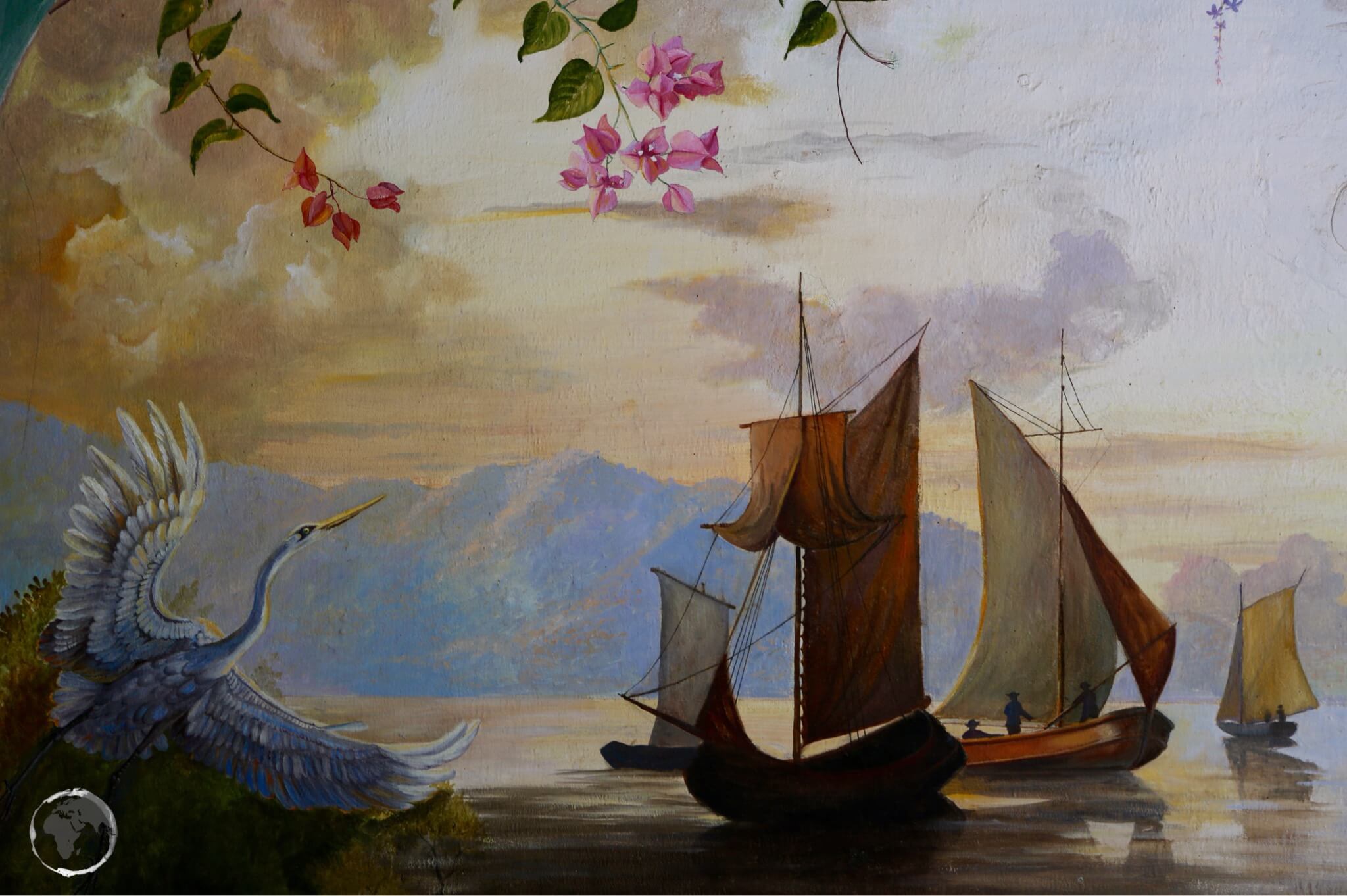 Artwork inside Government House, Road Town, BVI.