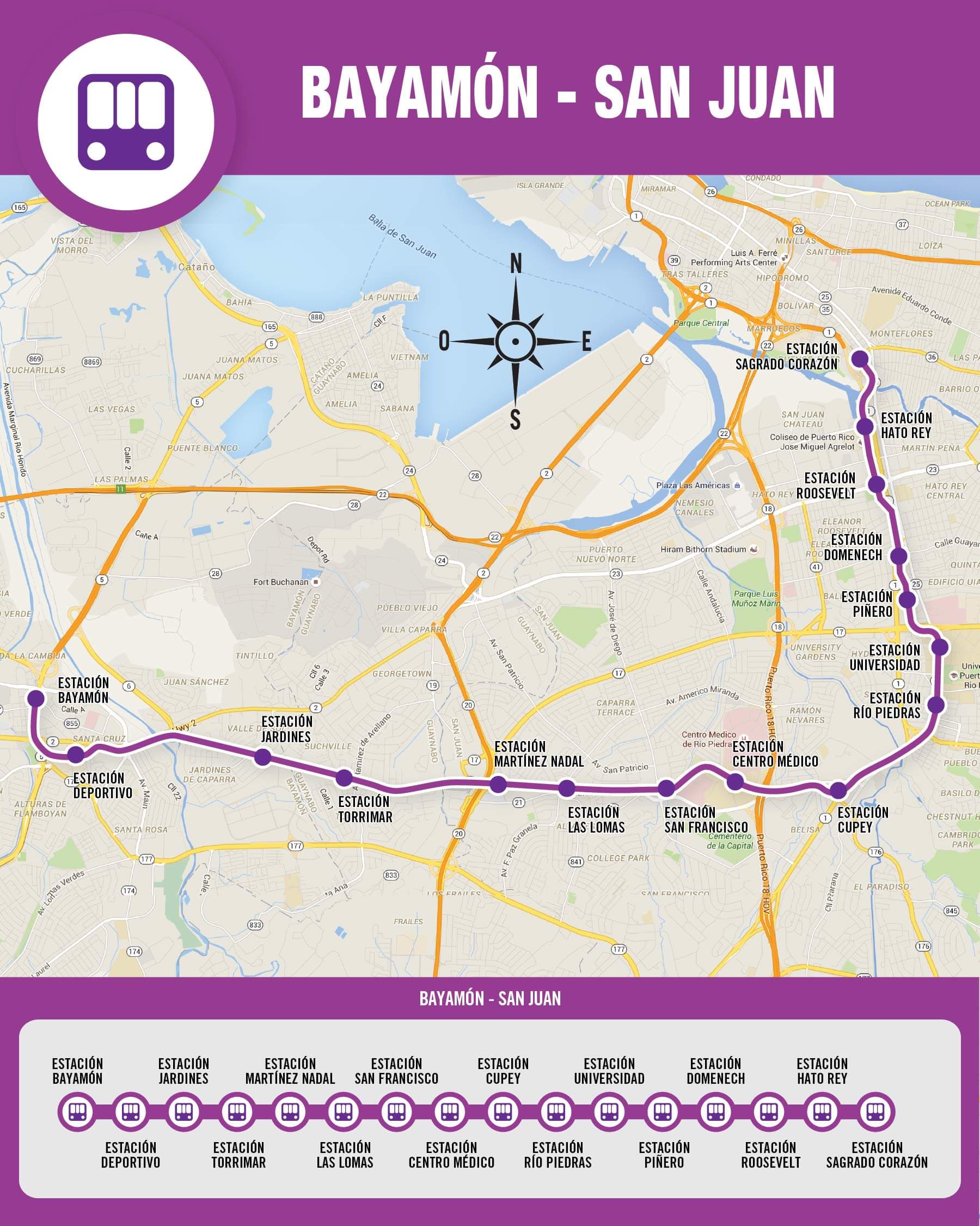 Puerto Rico Travel Guide: A map of the San Juan metro.