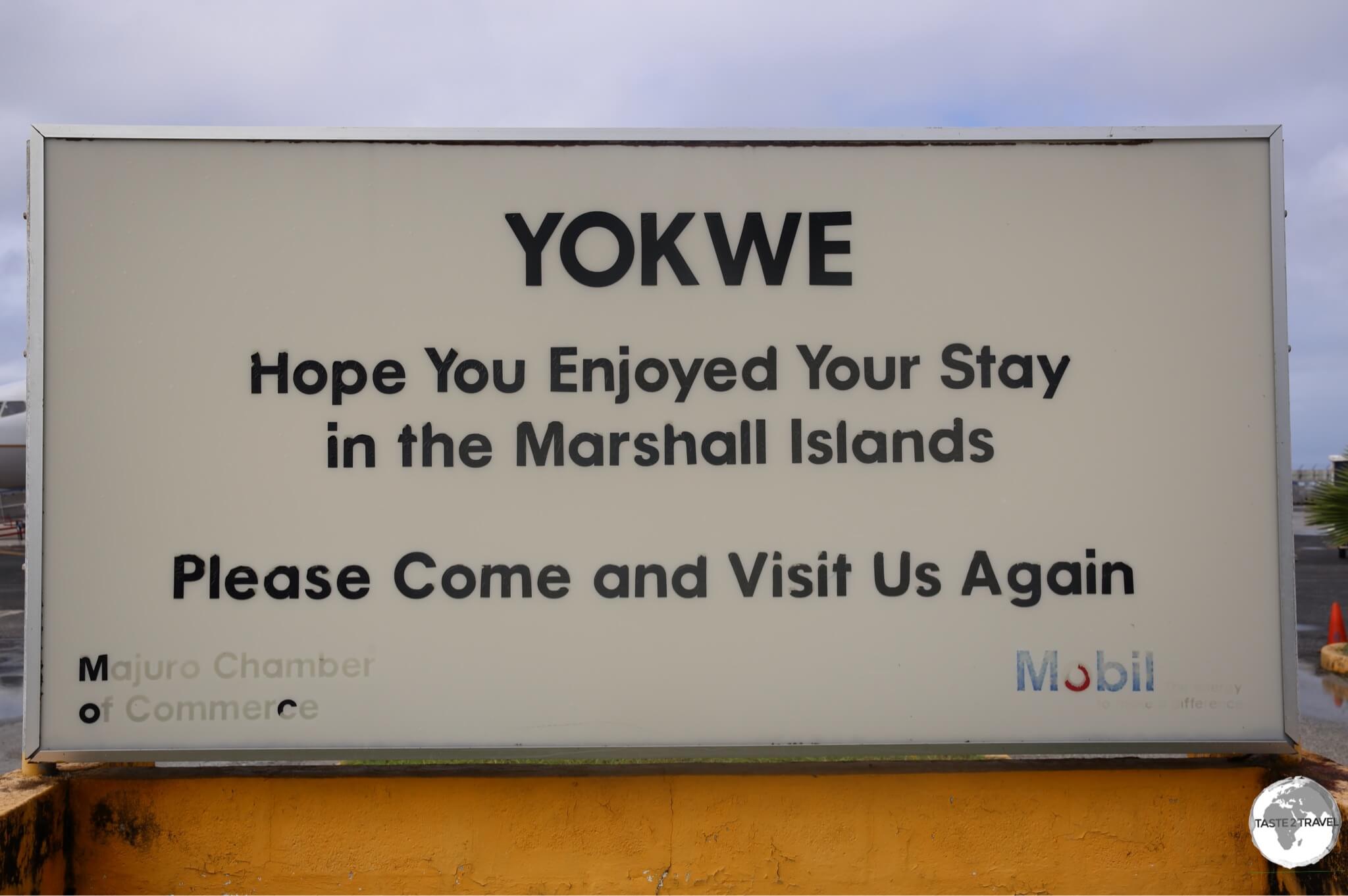 Departing from Majuro Airport.