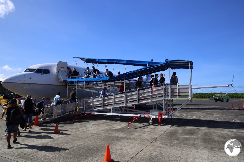 United Airlines Island Hopper (UA154) at Pohnpei airport.