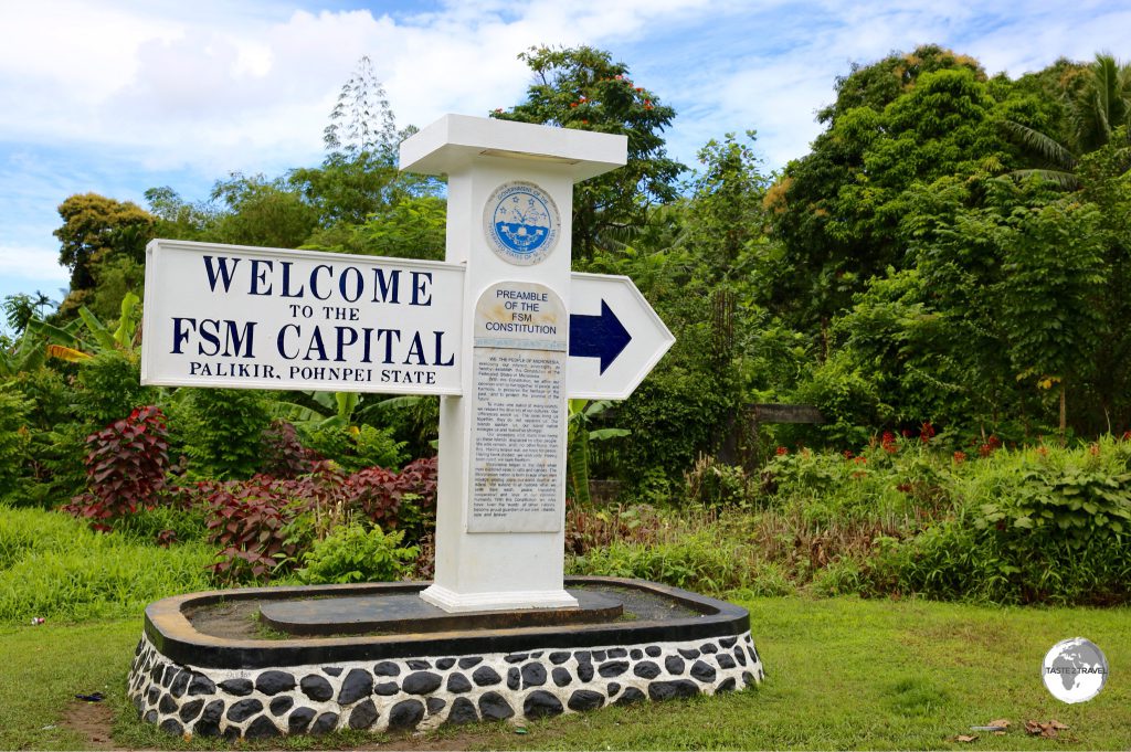The FSM capital, Palikir, is located in a small administrative enclave on a side road of Pohnpei.
