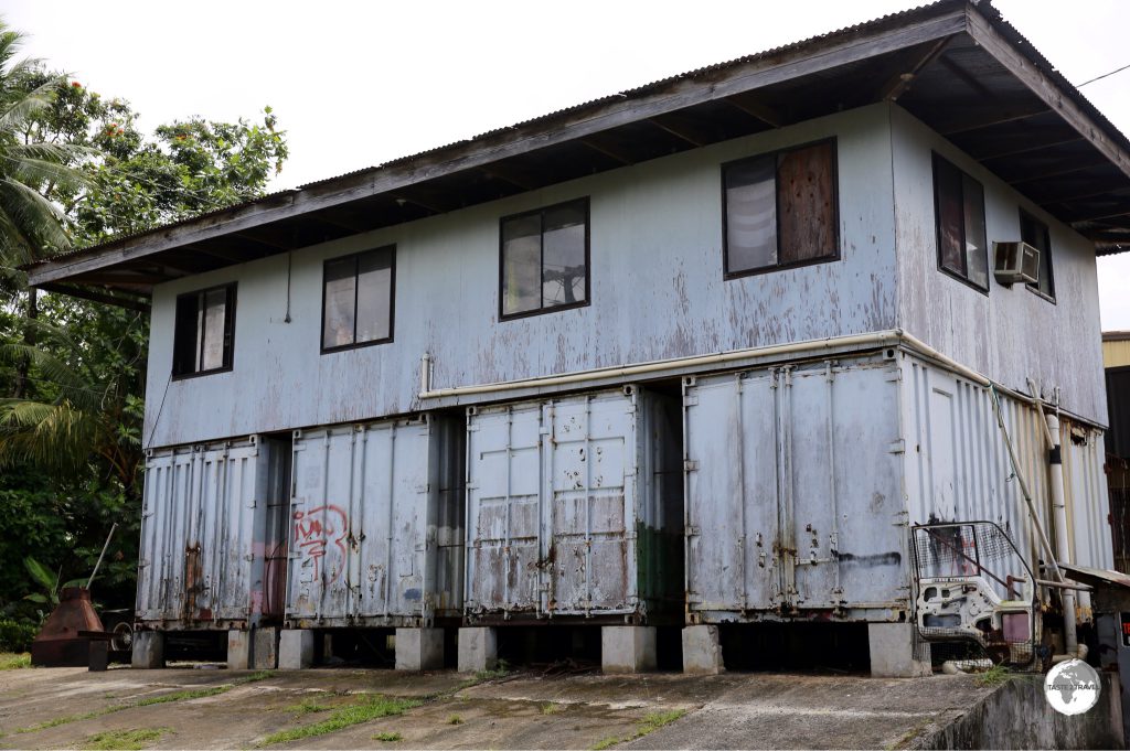 A house built on a foundation of shipping containers.