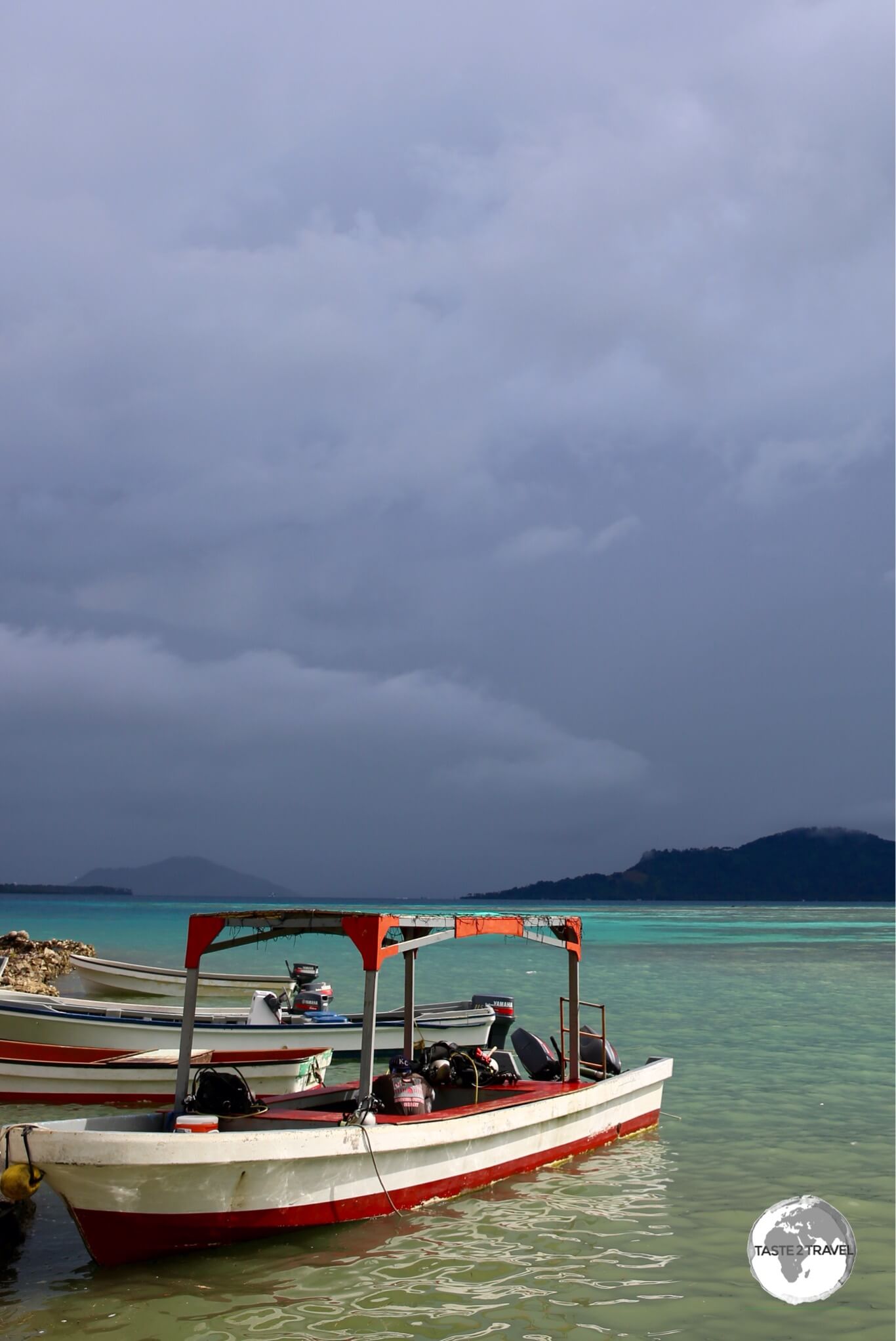 Stormy skies over Chuuk lagoon.