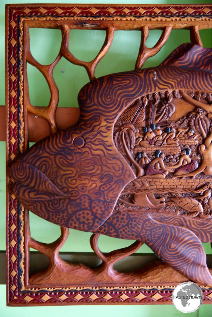 Traditional Palau ‘storyboard’ wood carving.