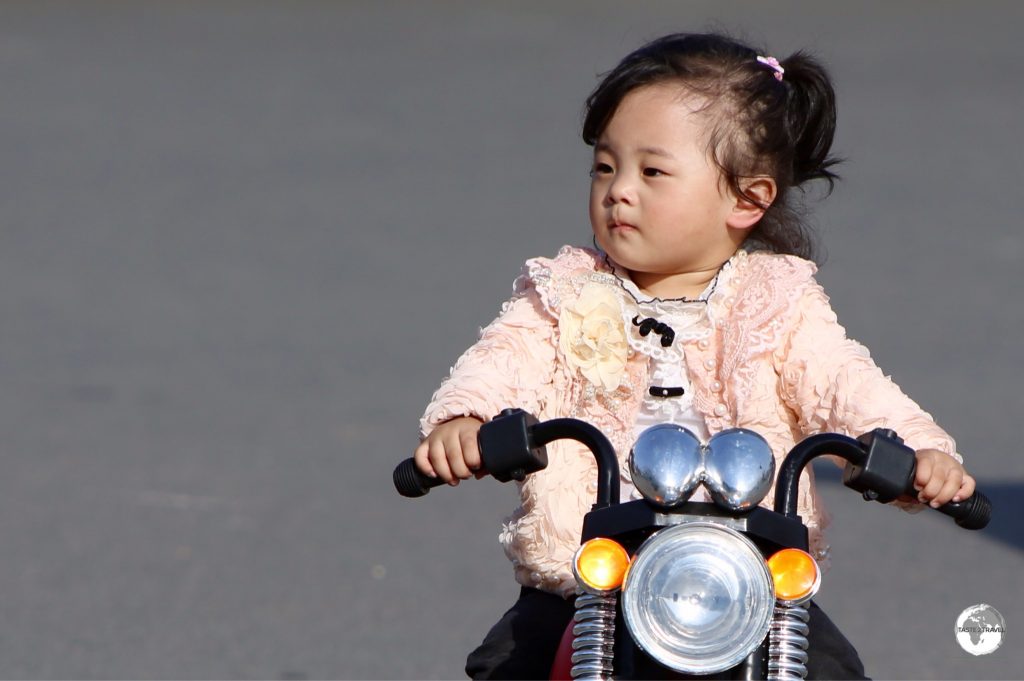 Playing at Pyongyang Zoo.