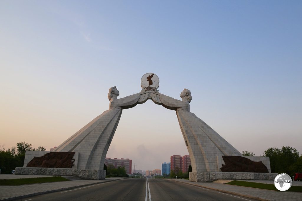 The Reunification Arch spans the Reunification highway which connects the capital with the DMZ.