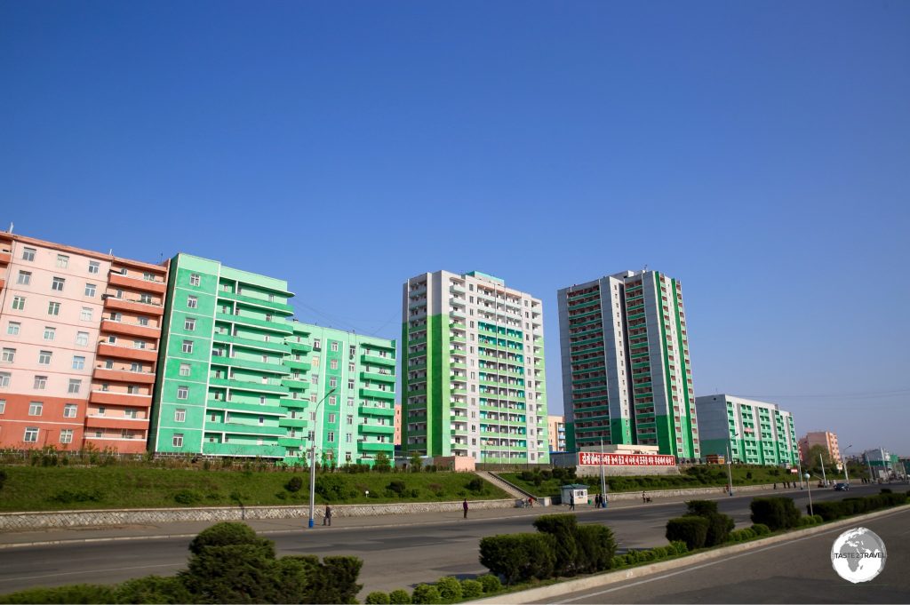Colourful apartment buildings in Nampo.