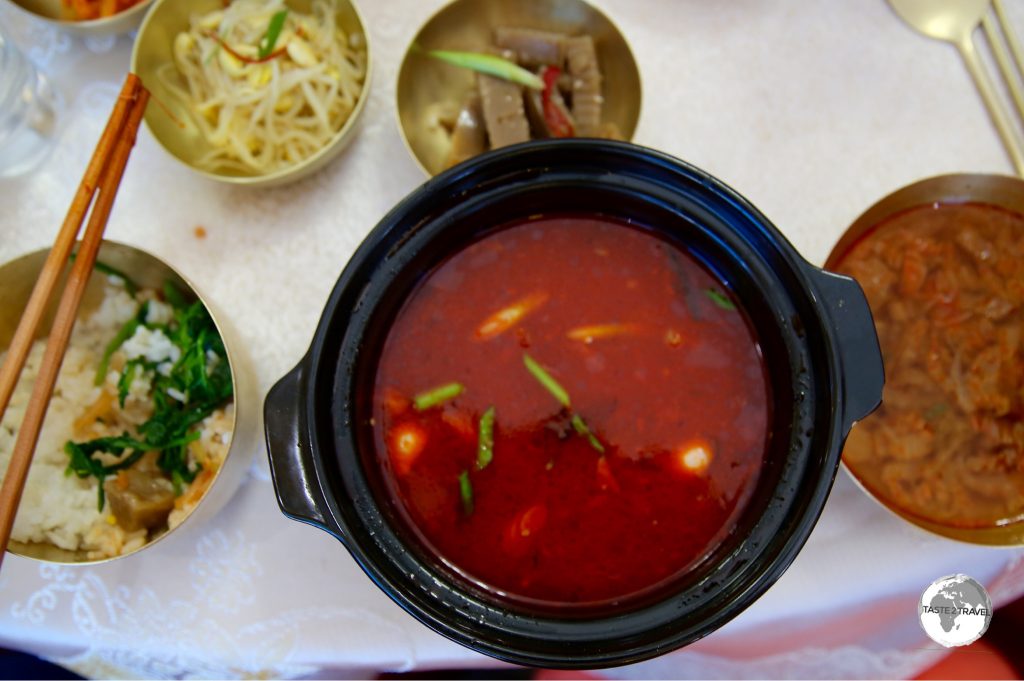 Dog soup at Thongil Restaurant in Kaeson.