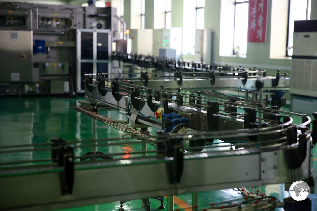The bottling plant at the Nampo Kangso Mineral water factory.
