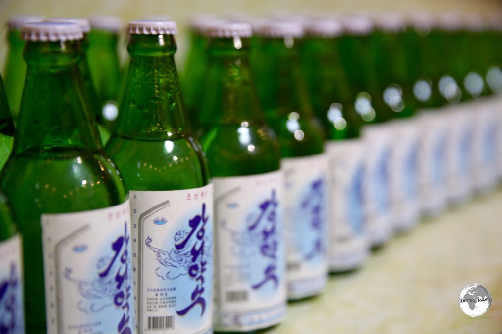 Bottles of mineral water at the Nampo Kangso Mineral Water Factory.