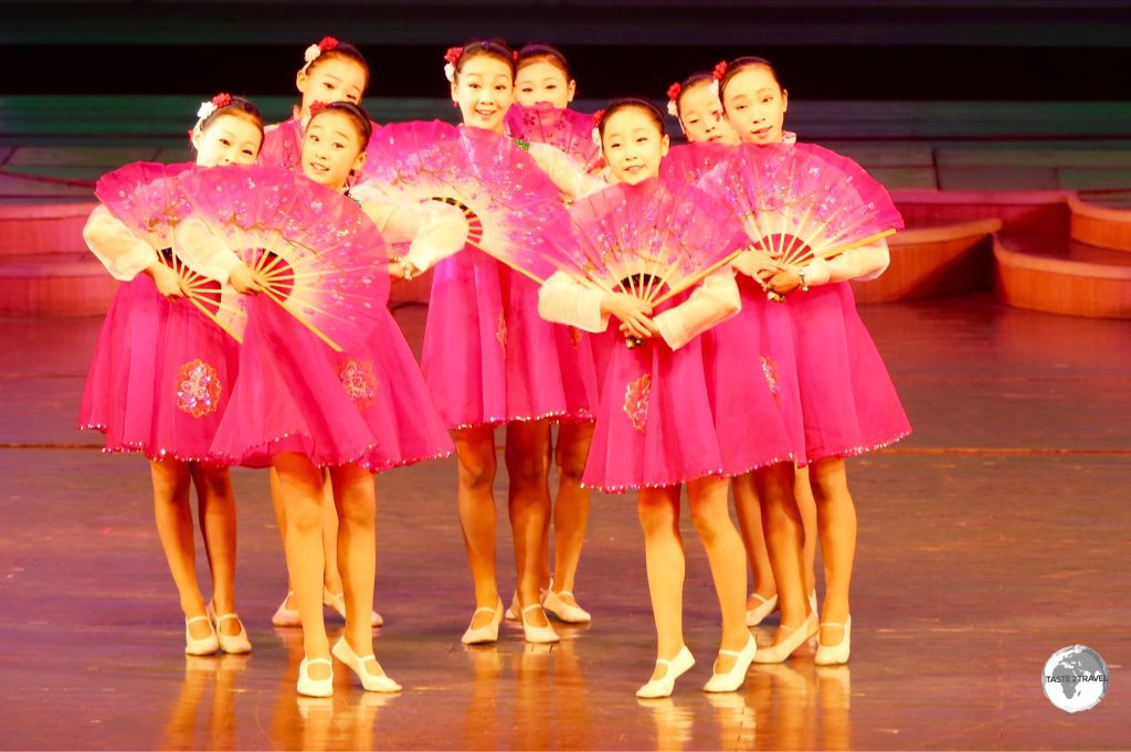 Performers at the Mangyongdae Children's Palace in Pyongyang.