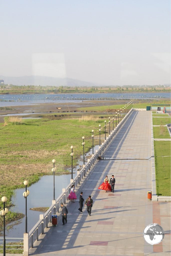 Our first view of North Korea – the banks of the Yalu river.