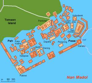 A diagram of the sprawling Nan Madol complex.