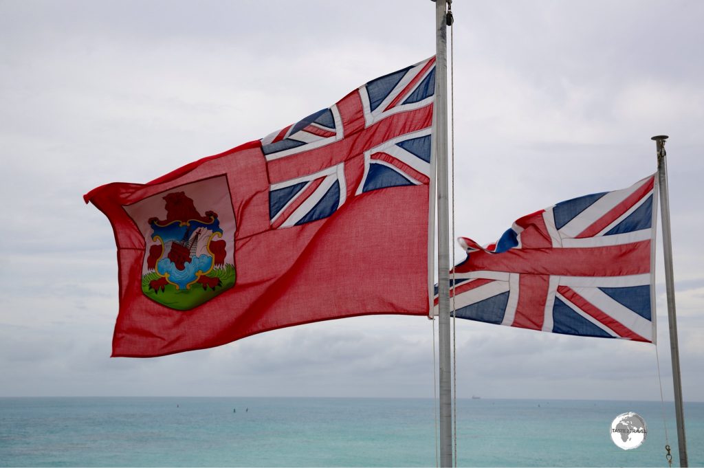 The Bermudan flag alongside the Union Jack.