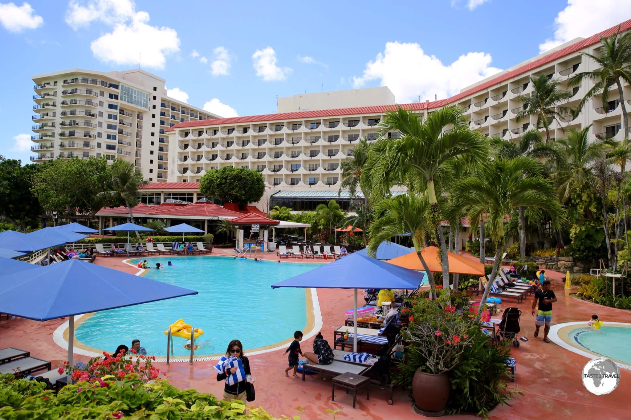 Most visitors to Guam stay in expensive resorts - such as the Guam Hilton - on beautiful Tumon Bay, the Waikiki of Guam.