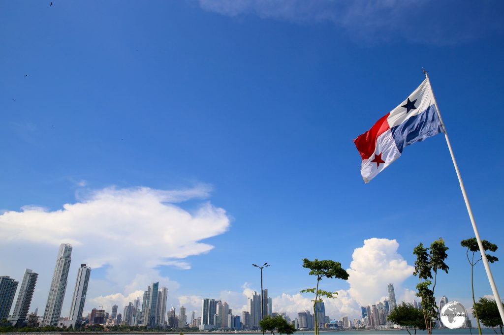 The modern skyline of Panama City.