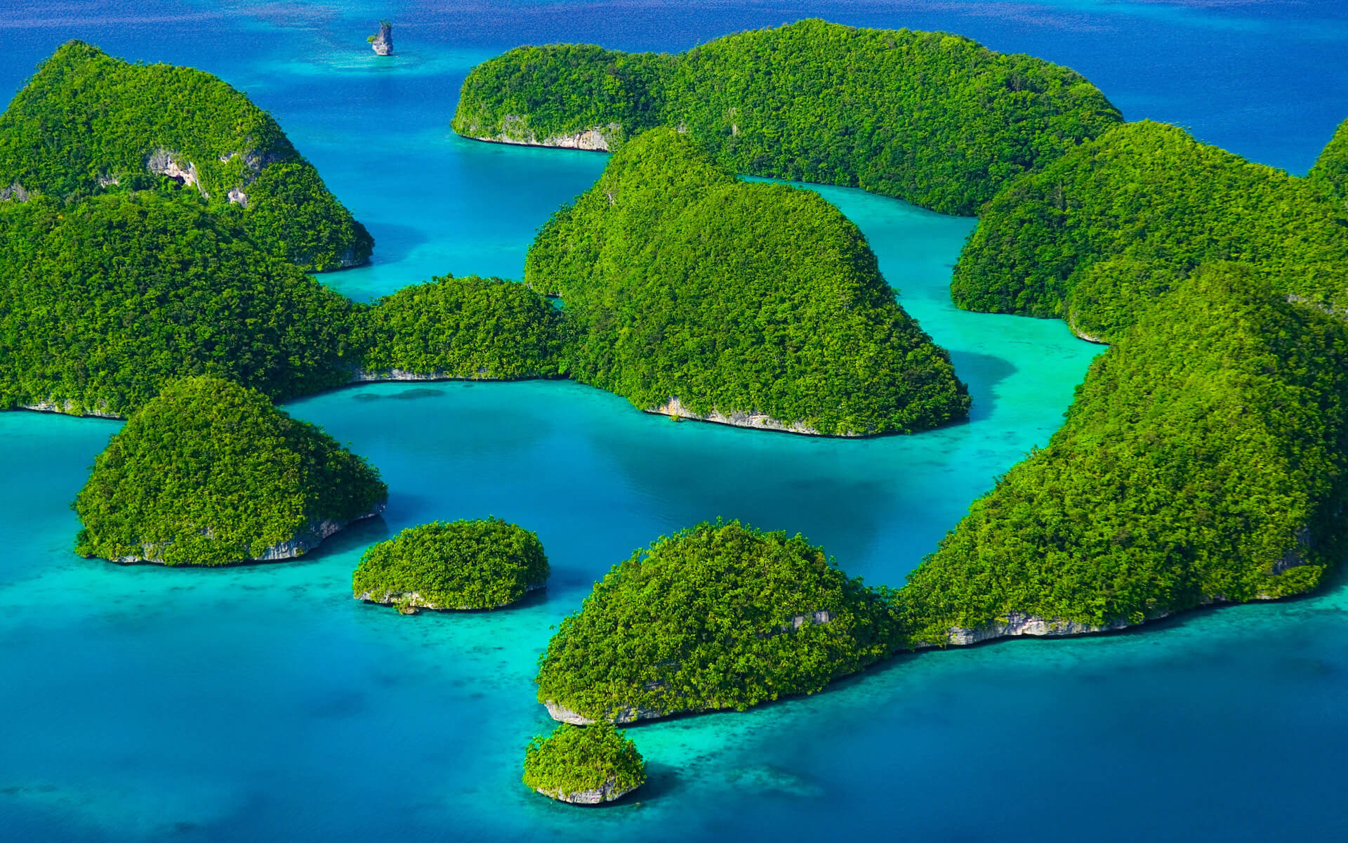 The spectacular Rock Islands of Palau.