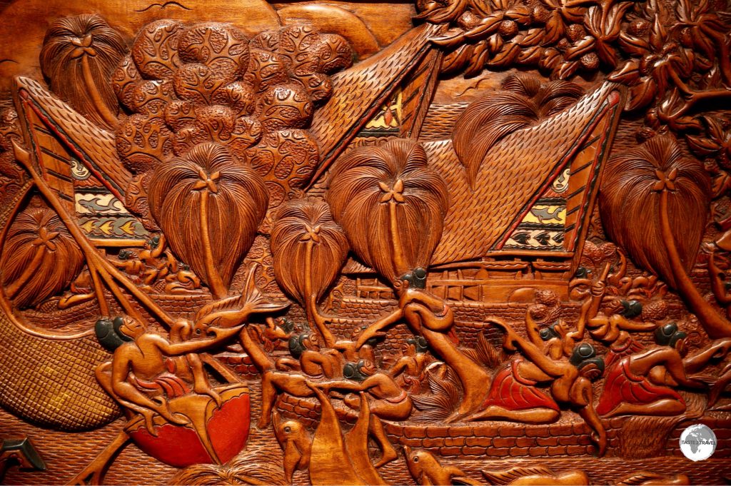 Traditional Palau ‘storyboard’ wood carving.