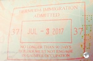 Bermuda Passport Stamp.