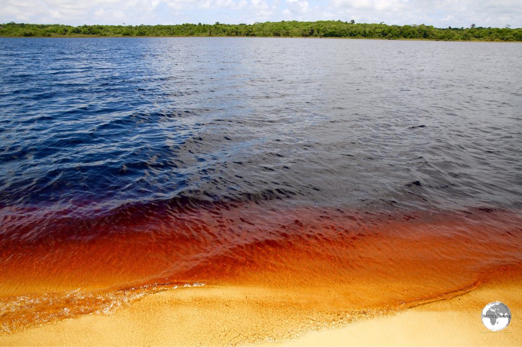 The tea-coloured water of Lake Mainstay.