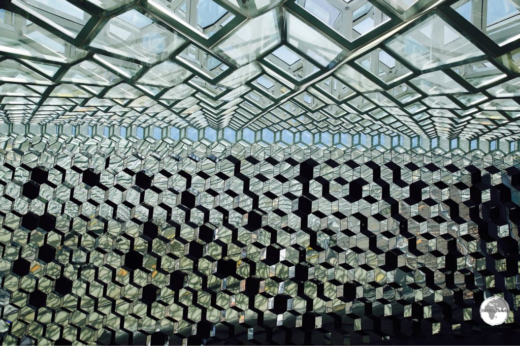 Interior of the Harpa Concert hall, Reykjavik.