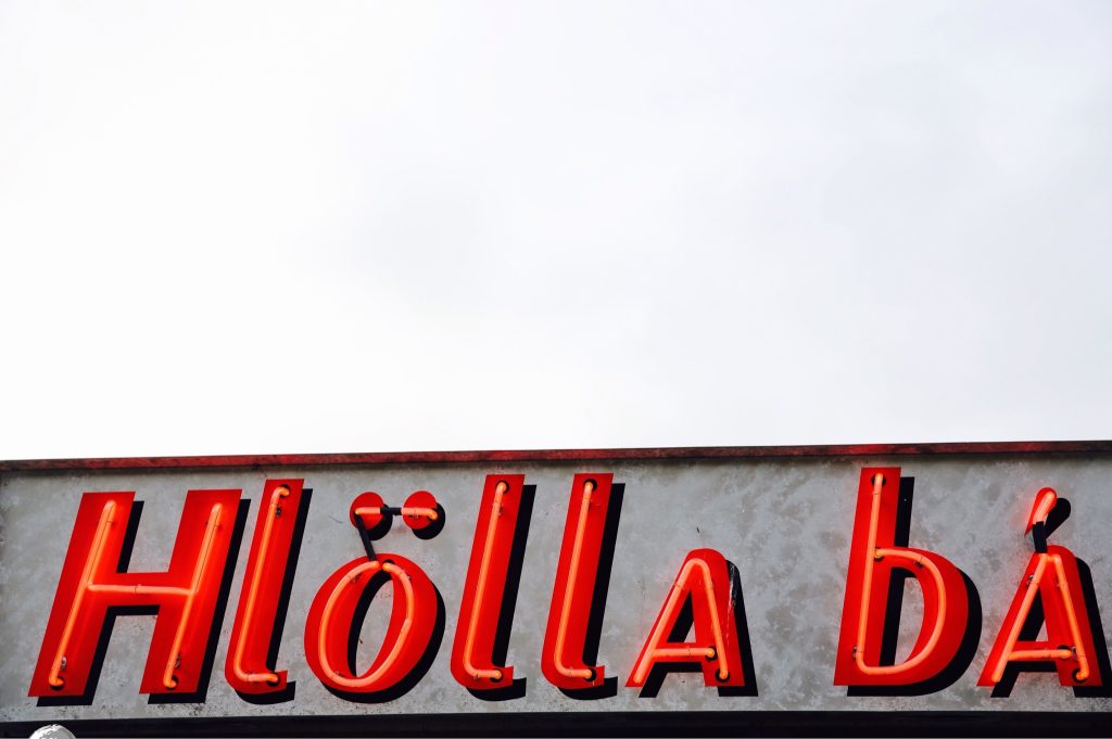 Neon sign in Reykjavik.
