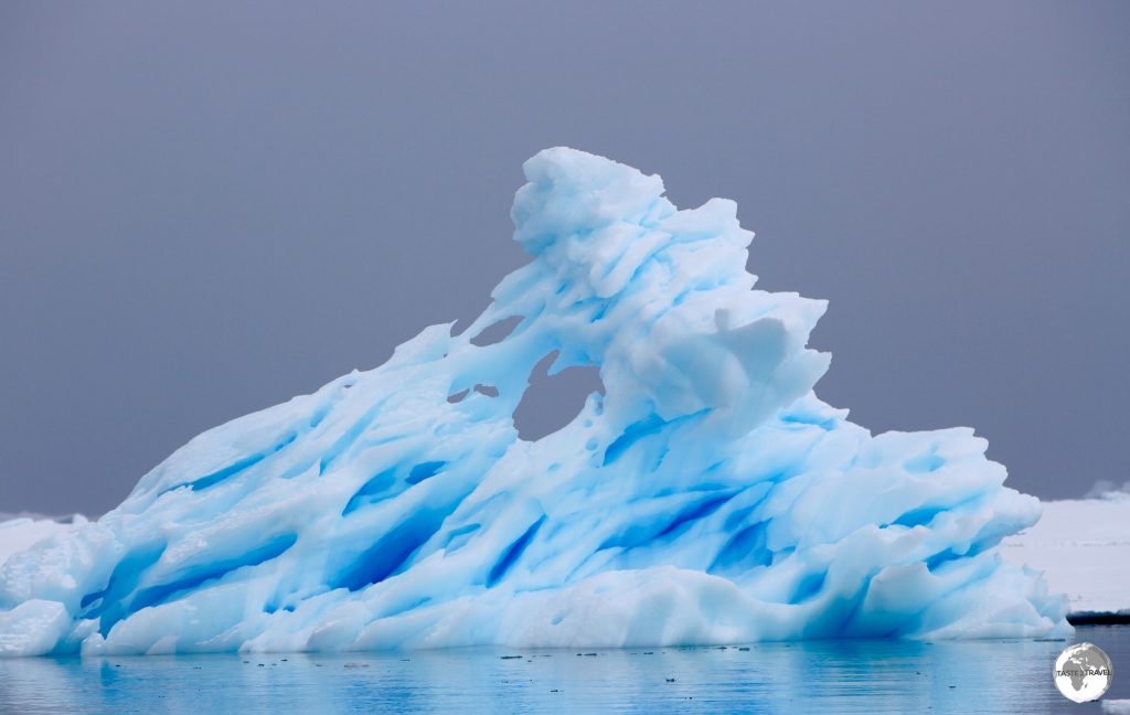 Dramatic ice formation on Crystal Sound, Antarctica.